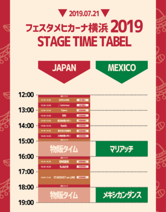 フェスタメヒカーナ横浜2019のプログラムスケジュール
