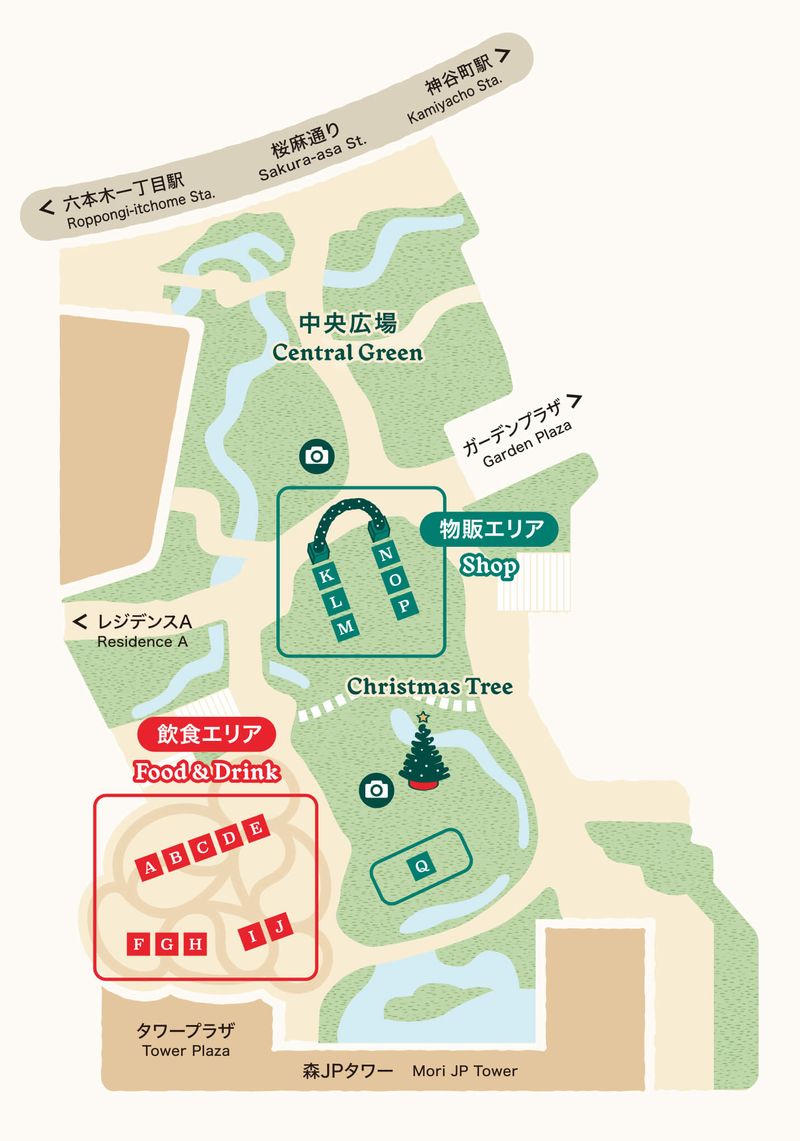 麻布台ヒルズクリスマスマーケット2023の会場マップ