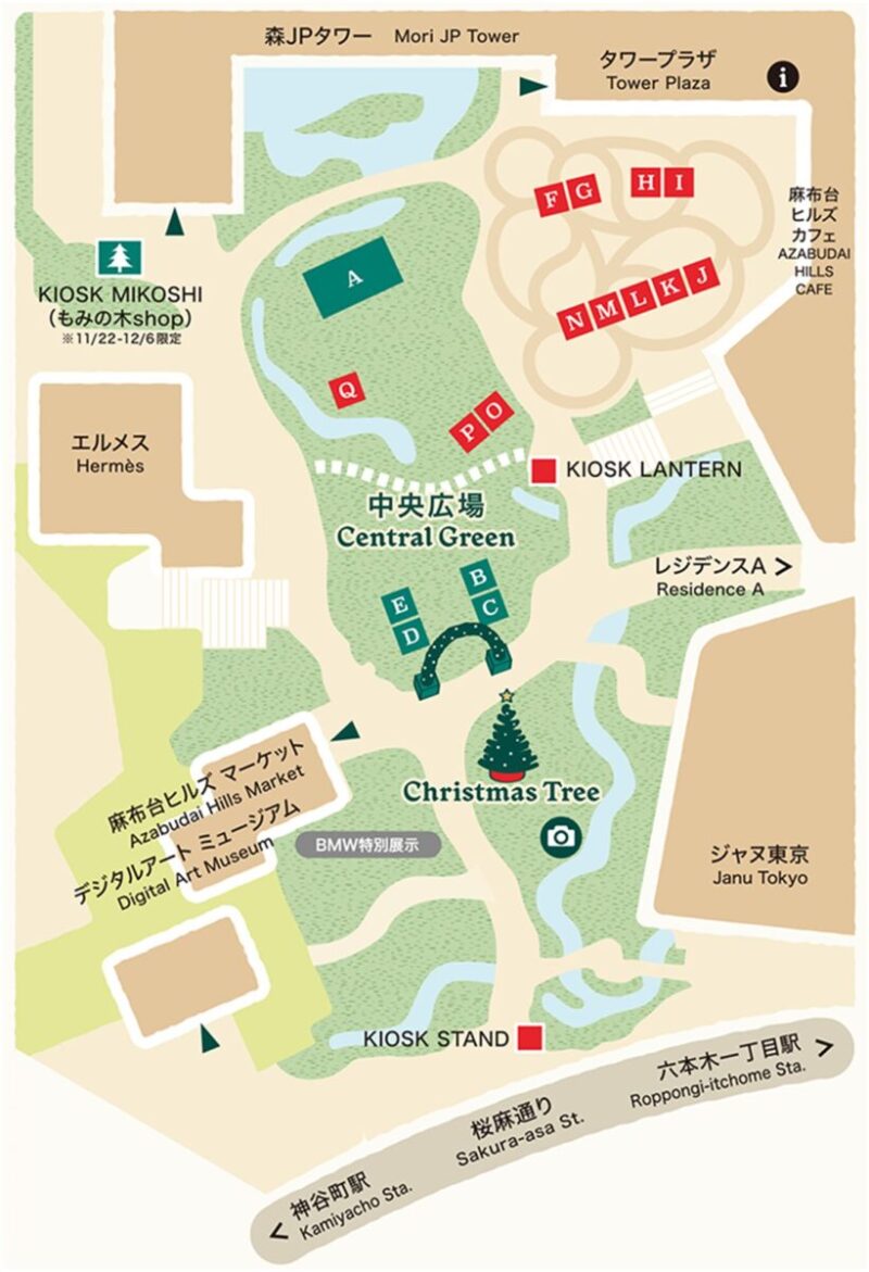 麻布台ヒルズクリスマスマーケット2025の会場マップ