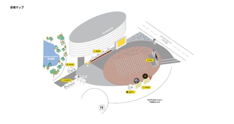 ベルギービールウィークエンド2025 六本木の会場マップ