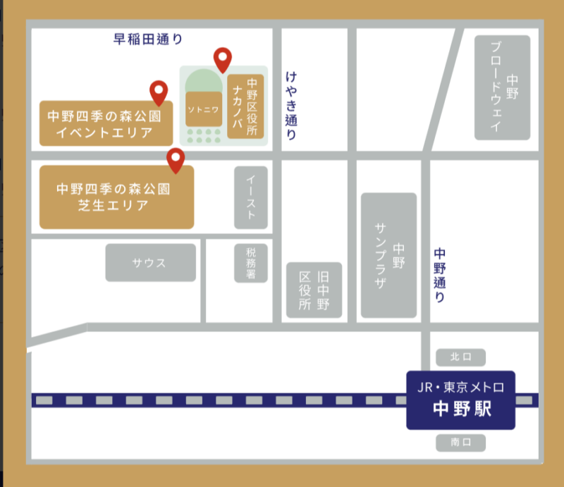 「台湾文化祭 2026 in 中野区役所 」の会場マップ