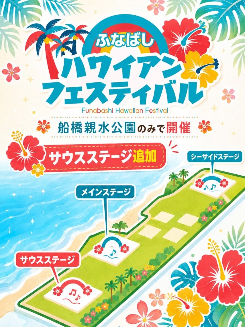 ふなばしハワイアンフェスティバル2026の会場マップ