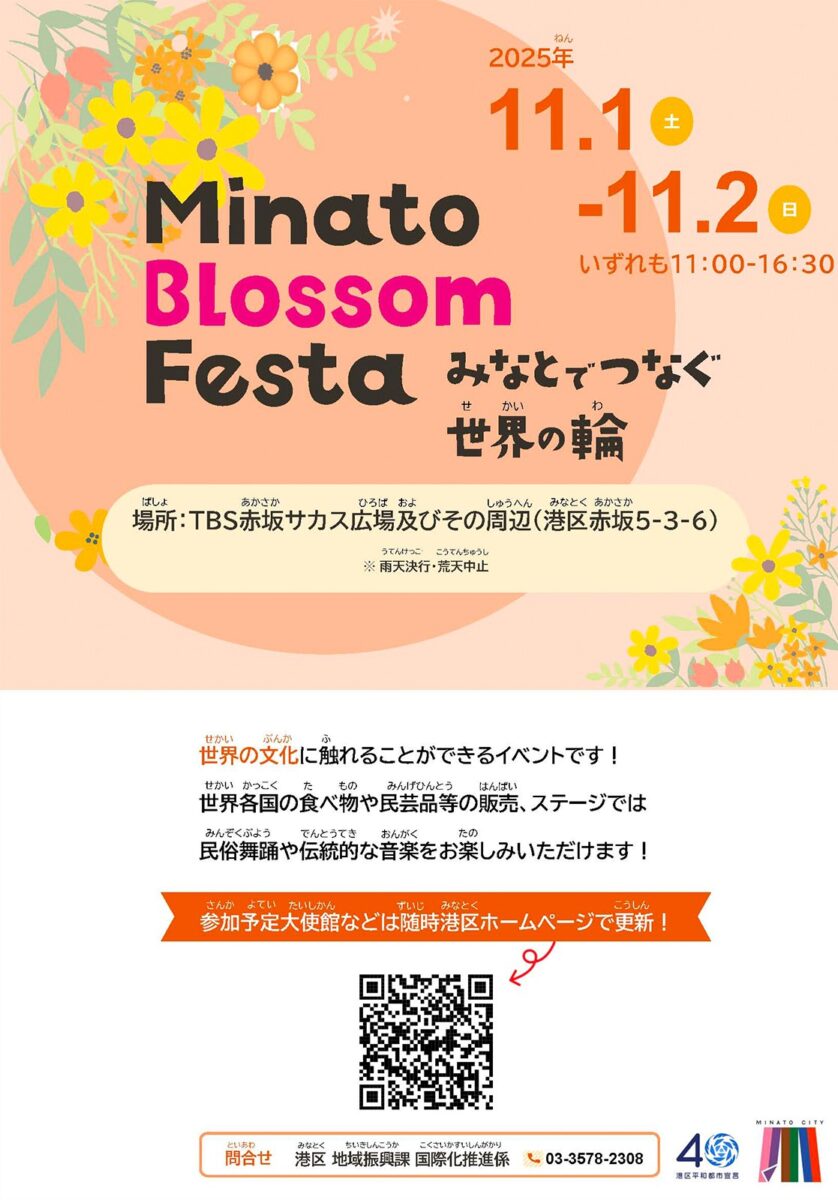 Minato Blossom Festa ～みなとでつなぐ世界の輪～のフライヤー