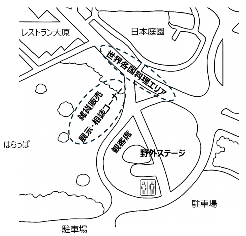 第30回ひらつか国際交流フェスティバルの会場レイアウト・マップ